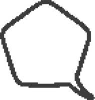 Pixel speech bubble for game design and chart. Retro chat box for dialog comment and messages. Conversation balloon shape. 8 bit cartoon element png