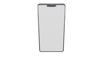 Blank Screen Smartphone Perspective View Mockup 3d Rendering Rotated by 25 Degrees on the Y Axis. View from top png