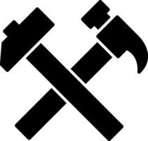 Crossed Hammers Icon Design Symbol vector