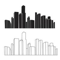 city skyline line illustration vector