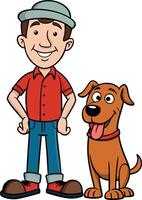 man with dog vector