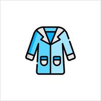 A blue coat with a white collar on it vector