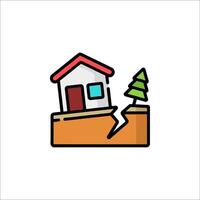 A house is falling into a hole in the ground vector