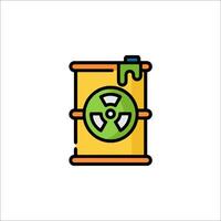A barrel with radioactive material icon vector