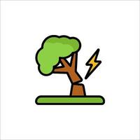 A tree with lightning bolt icon vector