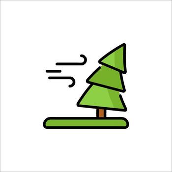 A tree with a wind blowing through it vector