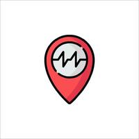 A map pin with a heart icon vector