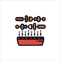 A barbecue grill icon with a grill and a knife vector