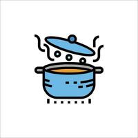 A blue pot with a lid on top of it vector
