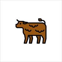 A cow icon in a line style on a white background vector