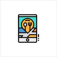 A phone with a fork and knife icon vector