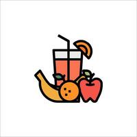 A fruit juice drink with an orange slice and banana vector