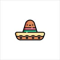 A cartoon sombrero with a smiley face on it vector