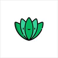 A green plant with a smiley face on it vector