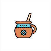 A cup with a stick and a smiley face vector