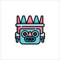 A cartoon mask with a crown on it vector