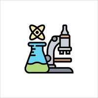 A laboratory and a microscope icon vector