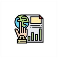 A hand holding a globe and pointing to a document vector