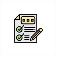 A check box and a pencil on a paper vector