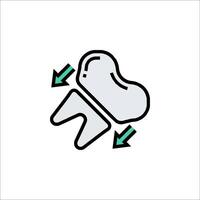 A tooth with a green arrow pointing to the right vector