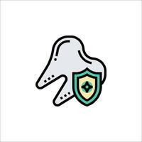 Tooth and shield icon on white background vector