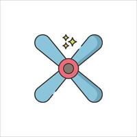 A blue and red propeller icon vector