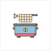 A colorful pot with a basket on top vector