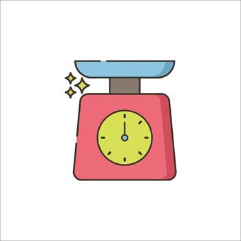 A scale with a clock on it vector