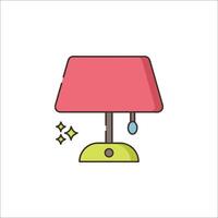 A lamp with a pink shade and a star on it vector
