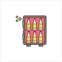 A refrigerator with bottles of beer inside vector