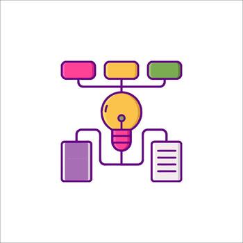 A light bulb with a paper and a book on it vector