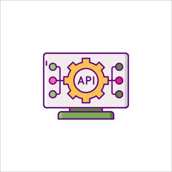 el icono para un aplicación ese dice api vector