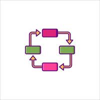 A colorful icon of a circular flow diagram vector