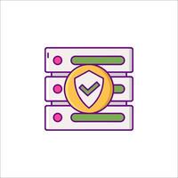 A server with a check mark on it vector