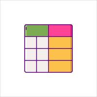 A colorful square with four squares on it vector