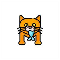 A cat with a fish in its mouth vector