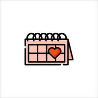 A calendar with a heart on it vector
