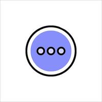 A purple circle with three dots on it vector