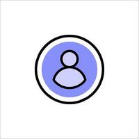 A person icon in a circle on a white background vector