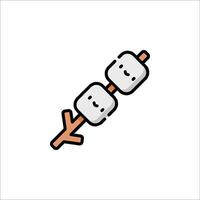 A marshmallow with two faces on it vector