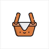 A basket with a smiley face on it vector