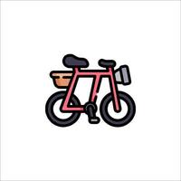 A bicycle icon with a basket on the front vector