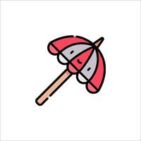 A red umbrella with a handle on it vector