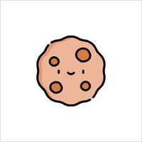 A cartoon cookie with a smiley face vector