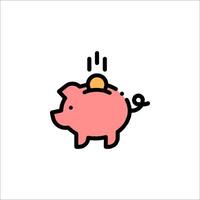Piggy bank icon illustration vector