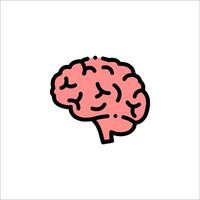 A pink brain icon on a white background vector