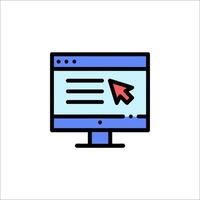 A computer monitor with a mouse pointing at it vector