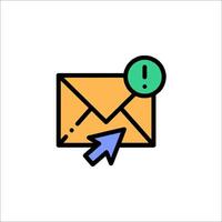 Email icon with a green arrow pointing to it vector