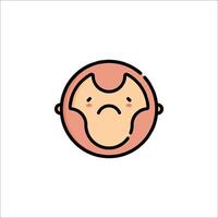 A cartoon monkey face with a sad expression vector