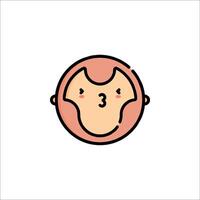 A cartoon monkey face with a number 3 on it vector